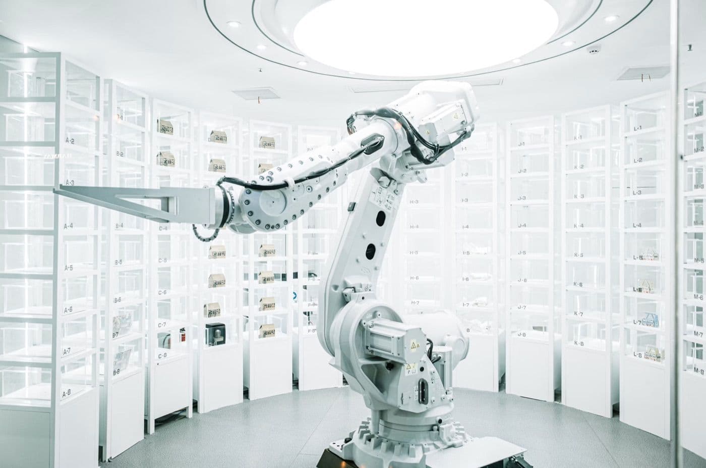 An industrial robot arm